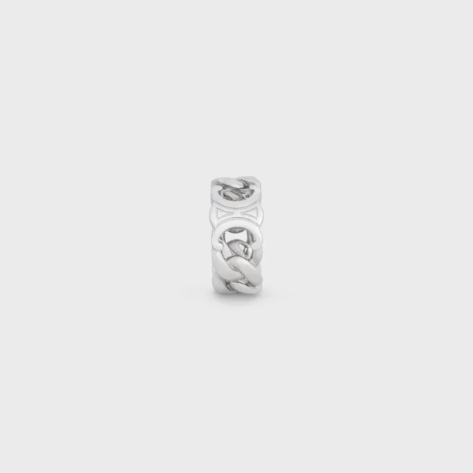 Triomphe Gourmette Ring in Brass with Rhodium Finish Triomphe Gourmette Ring in Brass with Rhodium Finish
