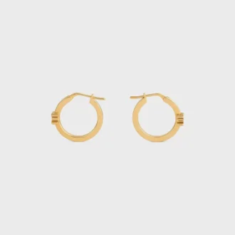 Triomphe Hoops in Enamel and Brass with Gold Finish