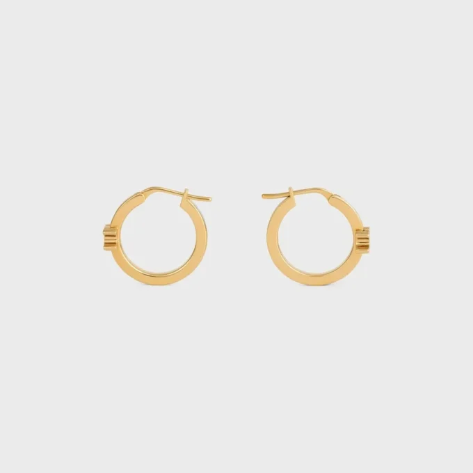 Triomphe Hoops in Enamel and Brass with Gold Finish Triomphe Hoops in Enamel and Brass with Gold Finish