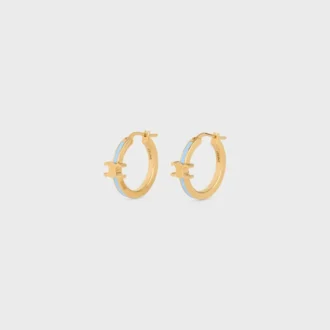 Triomphe Hoops in Enamel and Brass with Gold Finish