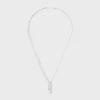 Triomphe Lock Necklace in Brass with Rhodium Finish