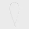 Triomphe Lock Necklace in Brass with Rhodium Finish