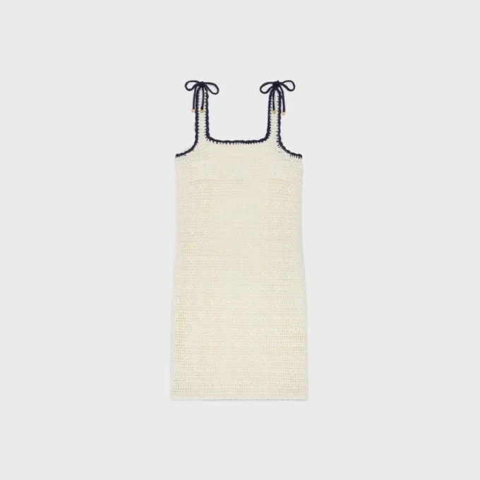 Triomphe Mini Dress in Crocheted Cotton