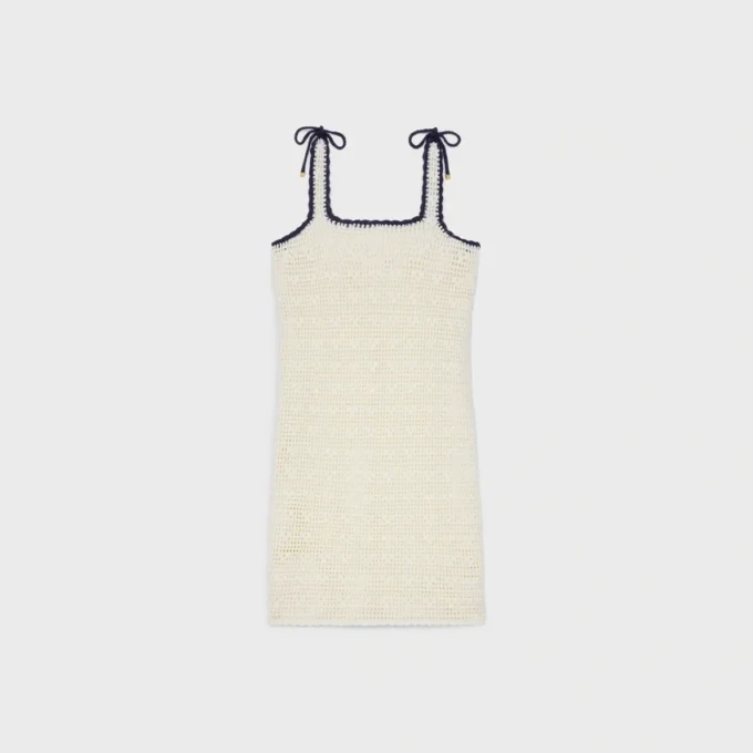 Triomphe Mini Dress in Crocheted Cotton