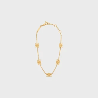 Triomphe Mini Triomphe Bracelet in Brass with Gold Finish