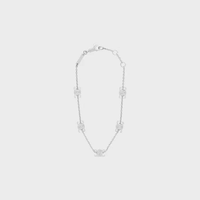 Triomphe Mini Triomphe Bracelet in Brass with Rhodium Finish Triomphe Mini Triomphe Bracelet in Brass with Rhodium Finish