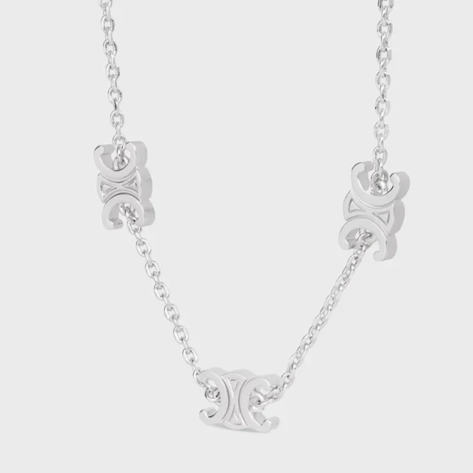 Triomphe Mini Triomphe Bracelet in Brass with Rhodium Finish Triomphe Mini Triomphe Bracelet in Brass with Rhodium Finish