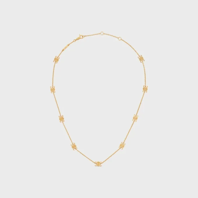 Triomphe Mini Triomphe Necklace in Brass with Gold Finish