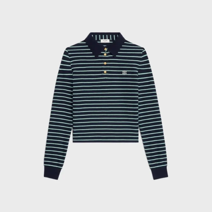 Triomphe Polo in Striped Jersey