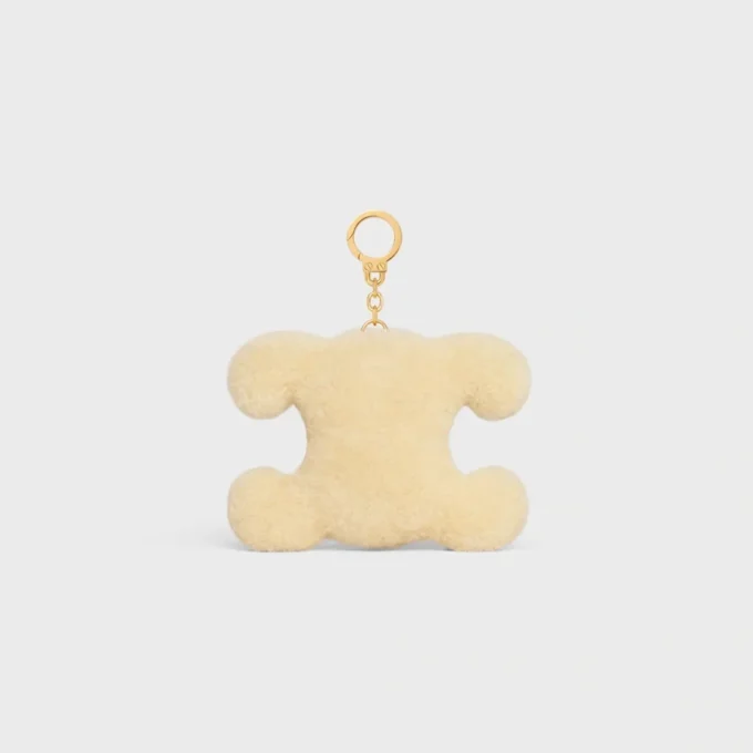 Triomphe Pom-Pom Charm Apple in Shearling and Calfskin Triomphe Pom-Pom Charm Apple in Shearling and Calfskin