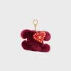 Triomphe Pom-Pom Charm in Embroidered Shearling and Calfskin Triomphe Pom-Pom Charm in Embroidered Shearling and Calfskin