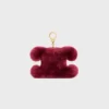 Triomphe Pom-Pom Charm in Embroidered Shearling and Calfskin Triomphe Pom-Pom Charm in Embroidered Shearling and Calfskin