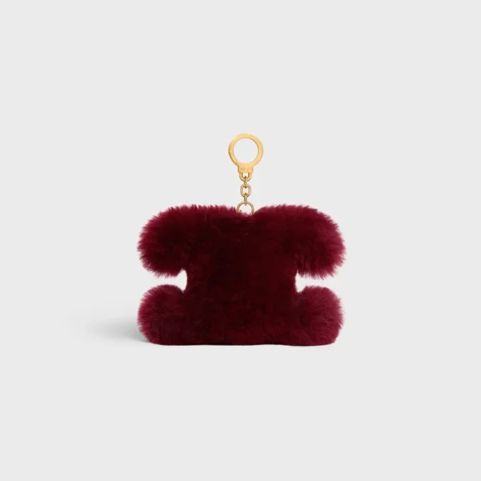 Triomphe Pom-Pom Charm in Shearling and Calfskin Triomphe Pom-Pom Charm in Shearling and Calfskin