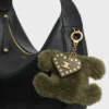 Triomphe Pom-Pom Charm in Shearling and Calfskin Triomphe Pom-Pom Charm in Shearling and Calfskin