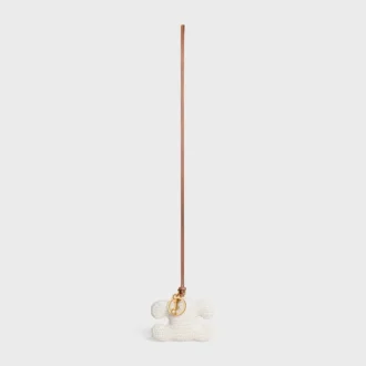 Triomphe Pom-Pom Keyring in Cotton Crochet with Gold Finishing