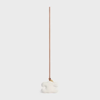 Triomphe Pom-Pom Keyring in Cotton Crochet with Gold Finishing