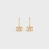 Triomphe Rhinestone Earrings in Brass with Gold Finish and Crystals Triomphe Rhinestone Earrings in Brass with Gold Finish and Crystals