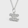 Triomphe Rhinestone Necklace in Brass with Rhodium Finish and Crystals