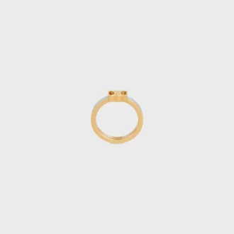 Triomphe Ring in Enamel and Brass with Gold Finish