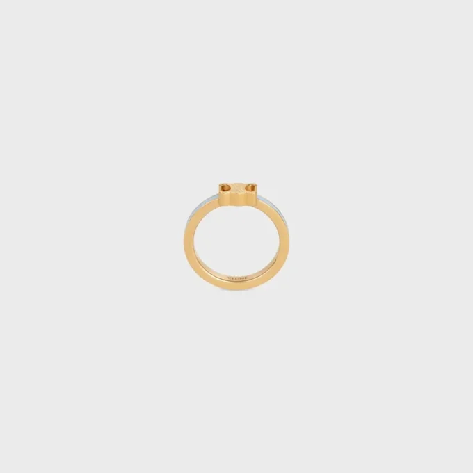 Triomphe Ring in Enamel and Brass with Gold Finish Triomphe Ring in Enamel and Brass with Gold Finish