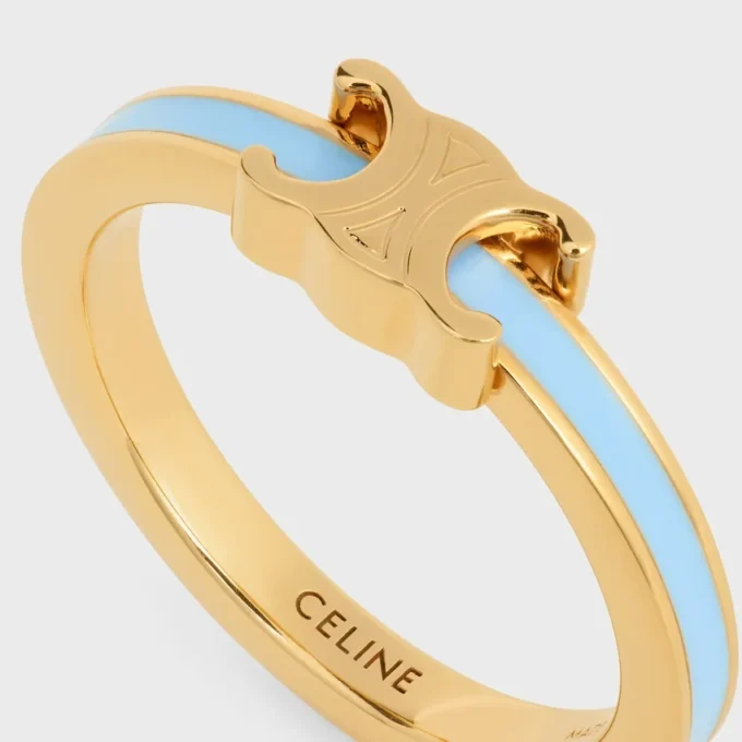 Triomphe Ring in Enamel and Brass with Gold Finish Triomphe Ring in Enamel and Brass with Gold Finish