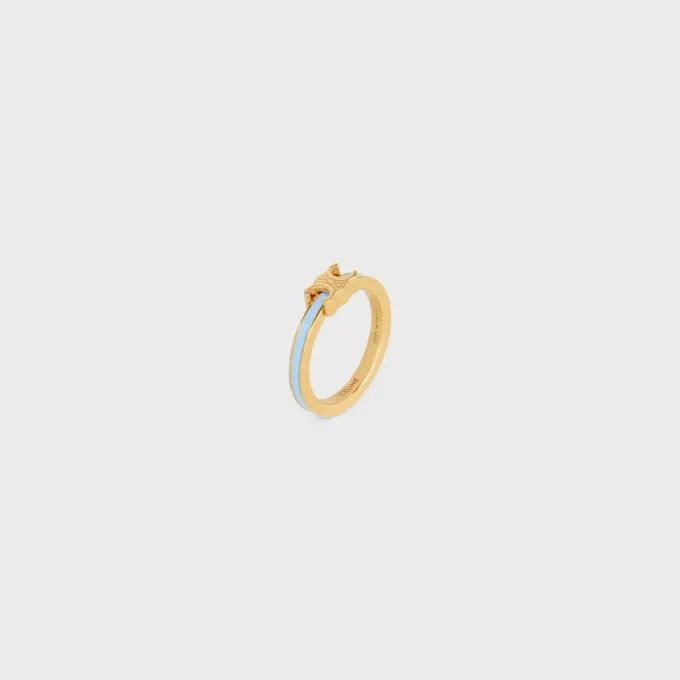 Triomphe Ring in Enamel and Brass with Gold Finish Triomphe Ring in Enamel and Brass with Gold Finish