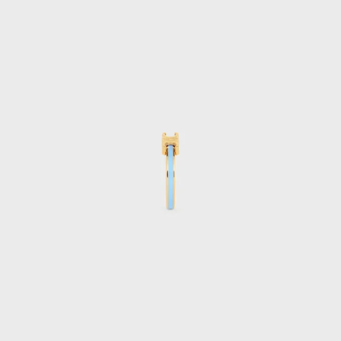 Triomphe Ring in Enamel and Brass with Gold Finish Triomphe Ring in Enamel and Brass with Gold Finish