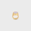 Triomphe Signet Ring in Varnish and Brass with Gold Finish Triomphe Signet Ring in Varnish and Brass with Gold Finish