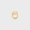 Triomphe Signet Ring in Varnish and Brass with Gold Finish Triomphe Signet Ring in Varnish and Brass with Gold Finish