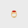 Triomphe Signet Ring in Varnish and Brass with Gold Finish Triomphe Signet Ring in Varnish and Brass with Gold Finish