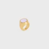 Triomphe Signet Ring in Varnish and Brass with Gold Finish Triomphe Signet Ring in Varnish and Brass with Gold Finish