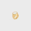 Triomphe Signet Ring in Varnish and Brass with Gold Finish Triomphe Signet Ring in Varnish and Brass with Gold Finish