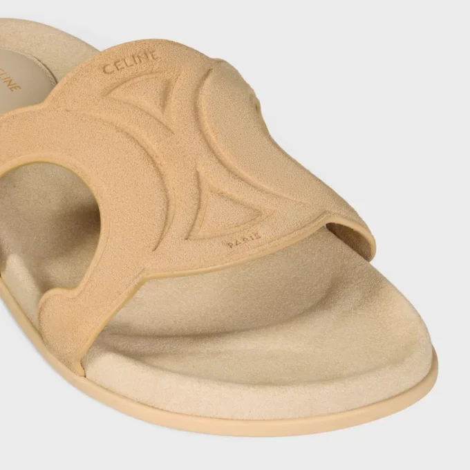 Triomphe Slide in Suede Calfskin Triomphe Slide in Suede Calfskin