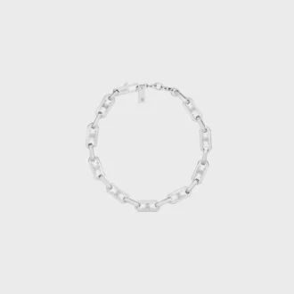 Triomphe Small Octagon Bracelet in Brass with Rhodium Finish