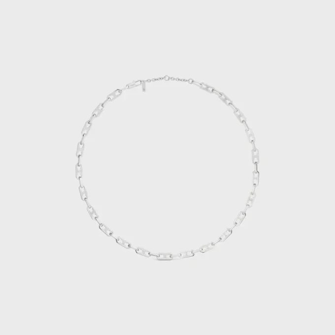 Triomphe Small Octagon Necklace in Brass with Rhodium Finish Triomphe Small Octagon Necklace in Brass with Rhodium Finish