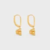 Triomphe Solitaire Sparkle Earrings in Strass and Brass with Gold Finish Triomphe Solitaire Sparkle Earrings in Strass and Brass with Gold Finish