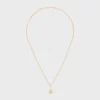 Triomphe Solitaire Sparkle Necklace in Strass and Brass with Gold Finish