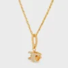 Triomphe Solitaire Sparkle Necklace in Strass and Brass with Gold Finish
