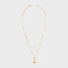 Triomphe Solitaire Sparkle Necklace in Strass and Brass with Gold Finish