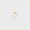 Triomphe Solitaire Sparkle Ring in Strass and Brass with Gold Finish Triomphe Solitaire Sparkle Ring in Strass and Brass with Gold Finish