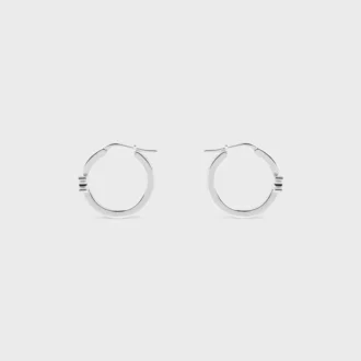 Triomphe Sparkle Hoops in Strass and Brass with Rhodium Finish