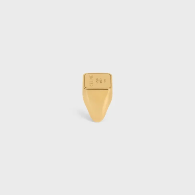 Triomphe Square Signet Ring in Brass with Gold Finish Triomphe Square Signet Ring in Brass with Gold Finish