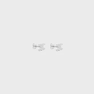 Triomphe Studs in Brass with Rhodium Finish