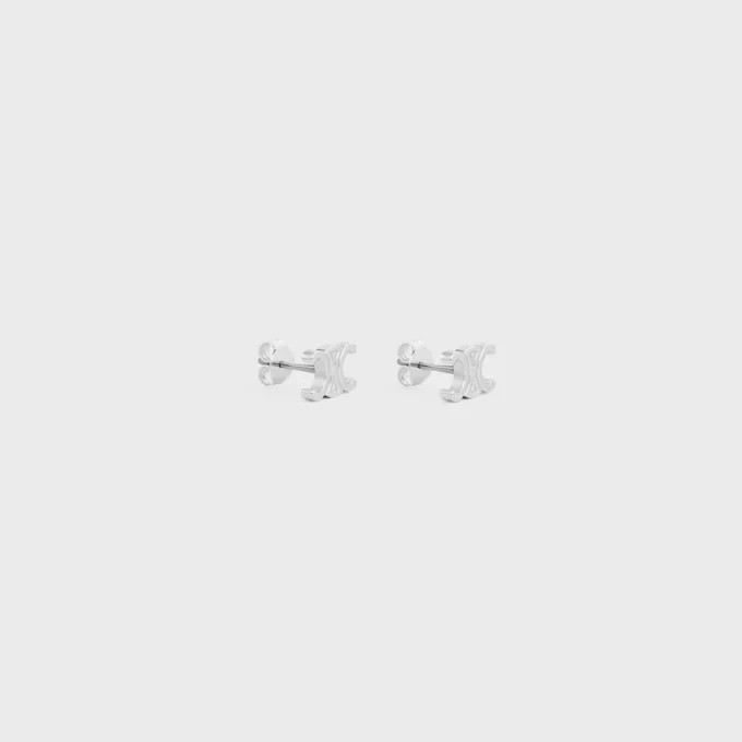 Triomphe Studs in Brass with Rhodium Finish Triomphe Studs in Brass with Rhodium Finish