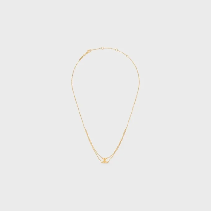 Triomphe Suspended Necklace in Brass with Gold Finish Triomphe Suspended Necklace in Brass with Gold Finish