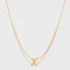 Triomphe Suspended Necklace in Brass with Gold Finish Triomphe Suspended Necklace in Brass with Gold Finish