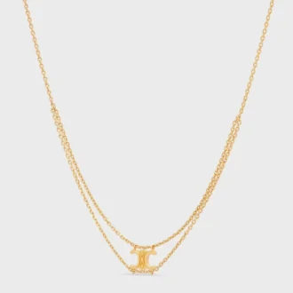 Triomphe Suspended Necklace in Brass with Gold Finish