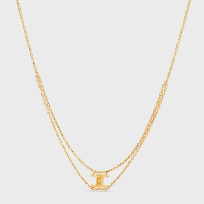 Triomphe Suspended Necklace in Brass with Gold Finish Triomphe Suspended Necklace in Brass with Gold Finish