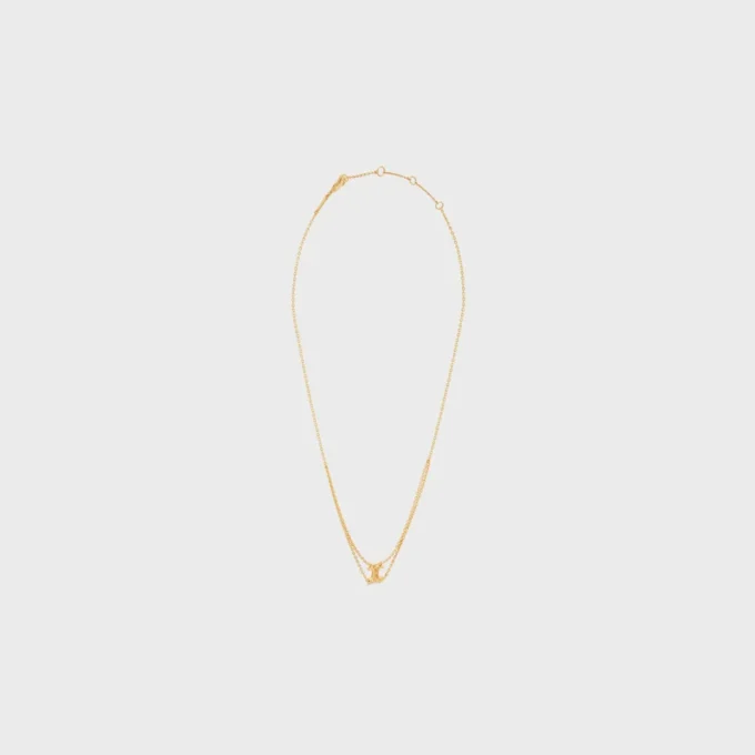 Triomphe Suspended Necklace in Brass with Gold Finish Triomphe Suspended Necklace in Brass with Gold Finish