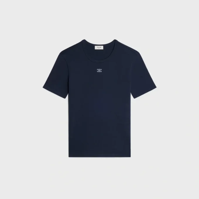 Triomphe T-Shirt in Ribbed Cotton Jersey Triomphe T-Shirt in Ribbed Cotton Jersey